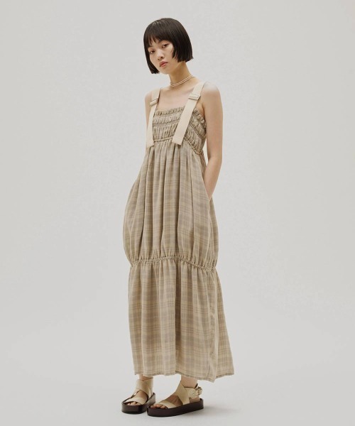 TODAYFUL(トゥデイフル)の「TODAYFUL Check Jacquard Dress(ワンピース・レディース・ダークブラウン/ベージュ・36/38)」の4枚目の写真