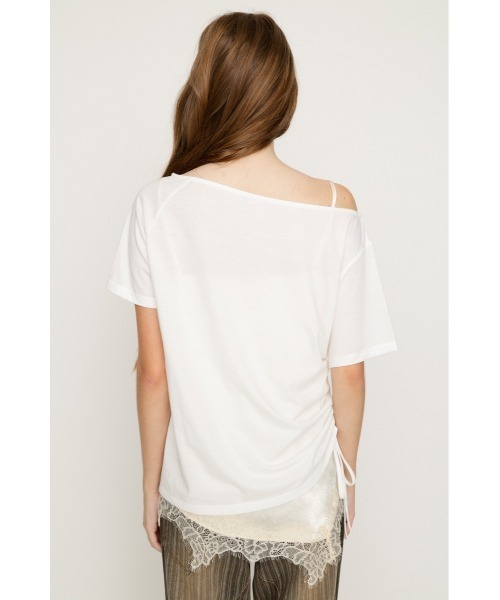 SLY(スライ)の「SATIN LACE DOCKING TOPS サテンレースドッキングトップス 夏服(Tシャツ/カットソー・レディース・ブラウン/アイボリー/ライトブラック・FREE)」の9枚目の写真