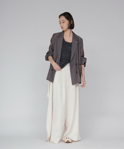 DRESSLAVE（ドレスレイブ）の「chambray light weight jacket(シャンブレーライトウエイトジャケット)（テーラードジャケット・レディース・ネイビー/ブラウン・38）」の4枚目の写真
