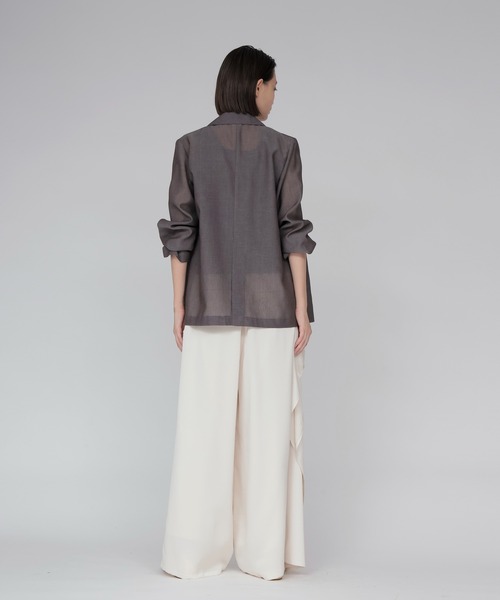 DRESSLAVE（ドレスレイブ）の「chambray light weight jacket(シャンブレーライトウエイトジャケット)（テーラードジャケット・レディース・ネイビー/ブラウン・38）」の5枚目の写真