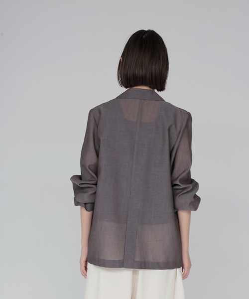 DRESSLAVE（ドレスレイブ）の「chambray light weight jacket(シャンブレーライトウエイトジャケット)（テーラードジャケット・レディース・ネイビー/ブラウン・38）」の9枚目の写真