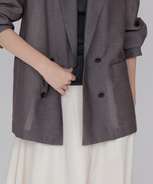 DRESSLAVE（ドレスレイブ）の「chambray light weight jacket(シャンブレーライトウエイトジャケット)（テーラードジャケット・レディース・ネイビー/ブラウン・38）」の8枚目の写真