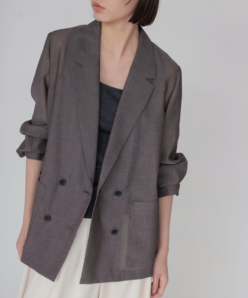 DRESSLAVE（ドレスレイブ）の「chambray light weight jacket(シャンブレーライトウエイトジャケット)（テーラードジャケット・レディース・ネイビー/ブラウン・38）」の6枚目の写真