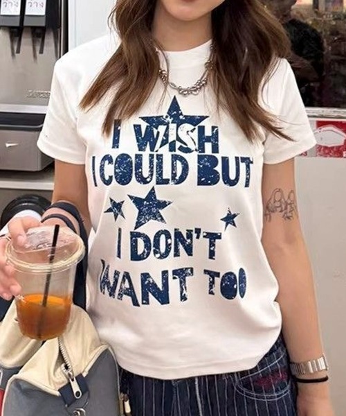 AVYL(アヴィル)の「ヴィンテージライク スターロゴコンパクトTシャツ(Tシャツ/カットソー・レディース・ホワイト/ブラック・M)」の5枚目の写真