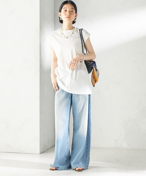 TAION(タイオン)の「【SHIPS別注】TAION: 〈UVカット/接触冷感/吸水速乾〉バック スリット TEE(Tシャツ/カットソー・レディース・ブラック/ホワイト・ONE SIZE)」の9枚目の写真