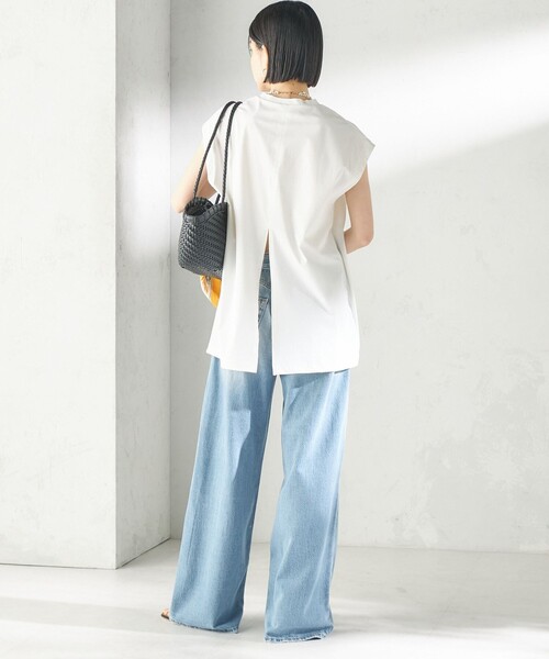 TAION(タイオン)の「【SHIPS別注】TAION: 〈UVカット/接触冷感/吸水速乾〉バック スリット TEE(Tシャツ/カットソー・レディース・ブラック/ホワイト・ONE SIZE)」の7枚目の写真