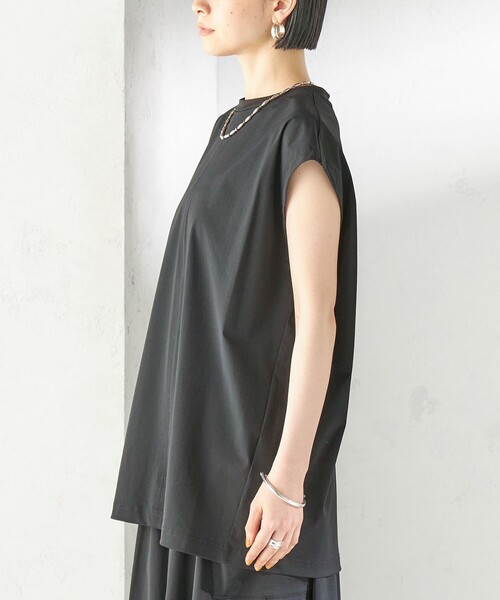 TAION(タイオン)の「【SHIPS別注】TAION: 〈UVカット/接触冷感/吸水速乾〉バック スリット TEE(Tシャツ/カットソー・レディース・ブラック/ホワイト・ONE SIZE)」の11枚目の写真
