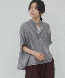 hunch（ハンチ）の「シアーデニム オーバー半袖シャツ（シャツ/ブラウス）」