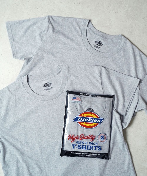 Dickies(ディッキーズ)の「"05"≪Dickies≫パックT 2枚セット Tシャツ(Tシャツ/カットソー・メンズ・グレー/ブラック/オフホワイト・L/XL/M)」の3枚目の写真