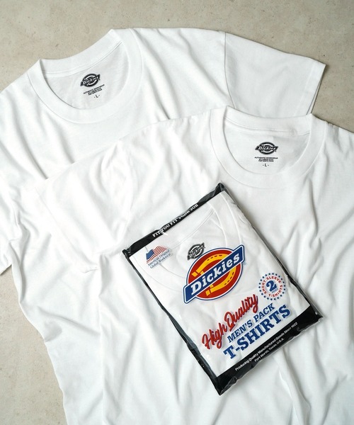 Dickies(ディッキーズ)の「"05"≪Dickies≫パックT 2枚セット Tシャツ(Tシャツ/カットソー・メンズ・グレー/ブラック/オフホワイト・L/XL/M)」の2枚目の写真