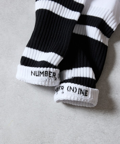 NUMBER (N)INE(ナンバーナイン)の「100% FINE COTTON 2-PACK PLAIN RIB LINE SOCKS / ファイン コットン100% プレーン リブ ライン ソックス(ソックス/靴下・メンズ・ホワイト/ブラック・25~27cm)」の10枚目の写真
