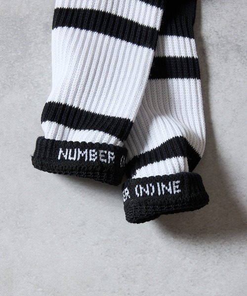 NUMBER (N)INE(ナンバーナイン)の「100% FINE COTTON 2-PACK PLAIN RIB LINE SOCKS / ファイン コットン100% プレーン リブ ライン ソックス(ソックス/靴下・メンズ・ホワイト/ブラック・25~27cm)」の5枚目の写真