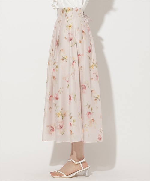 WILLSELECTION(ウィルセレクション)の「ウォーターフラワープリントシアータックスカート(スカート・レディース・ホワイト/ピンク・L/M)」の17枚目の写真
