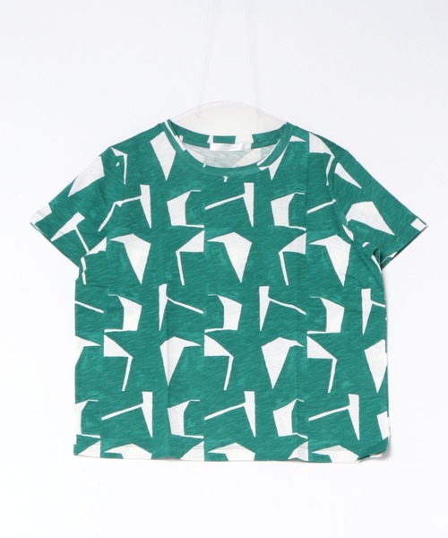 DoCLASSE( ドゥクラッセ)の「綿スラブ・総柄Tシャツ(Tシャツ/カットソー・レディース・グレイッシュベージュ/グレー/シルバー系その他/ブラック/グリーン/ホワイト×シルバー/ライトイエロー/ブラック系その他/ブラウン/ブルー/ホワイト×ブラック/その他/サックスブルー/ブルー系その他・3L/S/LL/L/M/XXL/XL)」の14枚目の写真