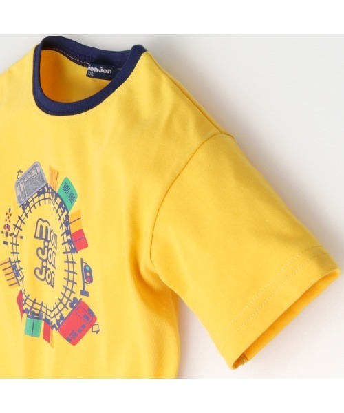 Moujonjon(ムージョンジョン)の「【WEB限定】電車アップリケ付Tシャツ(Tシャツ/カットソー・キッズ・イエロー/ホワイト・80/90/100/110/120/130)」の4枚目の写真