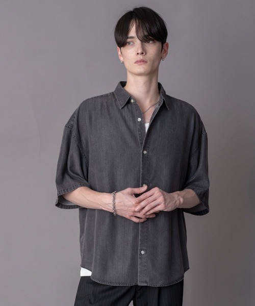 BROWNY（ブラウニー）の「BROWNY/【26年春夏新作】テンセルデニムシャツ（シャツ/ブラウス・メンズ・ブラック系その他・LARGE/MEDIUM）」の7枚目の写真