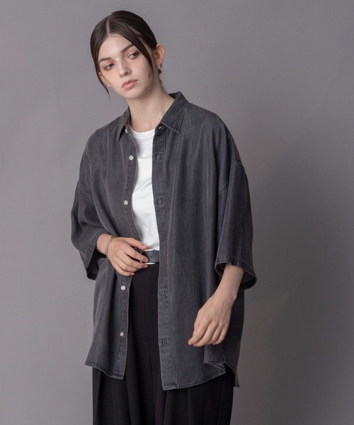 BROWNY（ブラウニー）の「BROWNY/【26年春夏新作】テンセルデニムシャツ（シャツ/ブラウス・メンズ・ブラック系その他・LARGE/MEDIUM）」の3枚目の写真