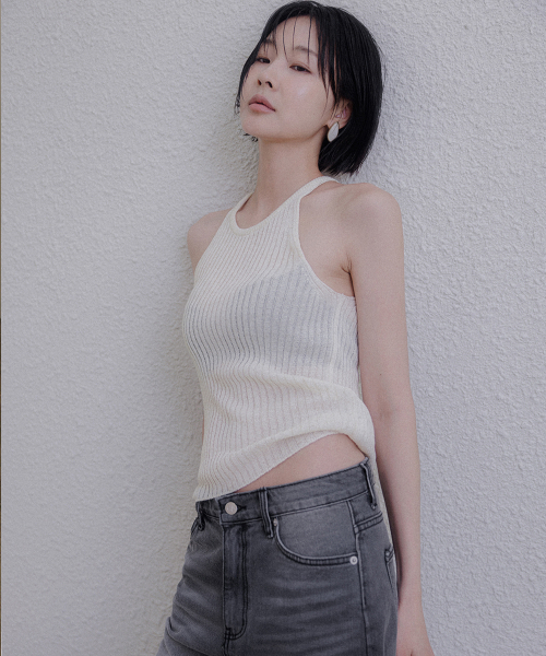 MEMUA（メムア）の「テンスホルターニットリネンスリーブレス（チャコール）（Tシャツ/カットソー・レディース・チャコール/オートミール・FREE）」の5枚目の写真