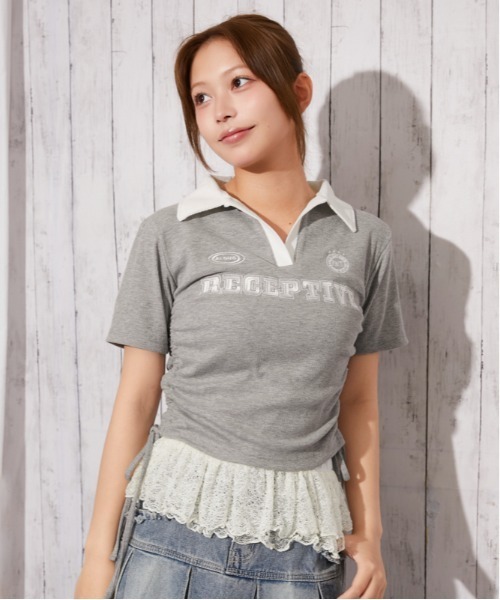 GORGE(ゴージ)の「《ドロスト・スキッパー》刺繍ロゴカットソー/ストリート×カジュアル/春夏/全3色(Tシャツ/カットソー・レディース・グレー/ブラック/レッド・F)」の3枚目の写真