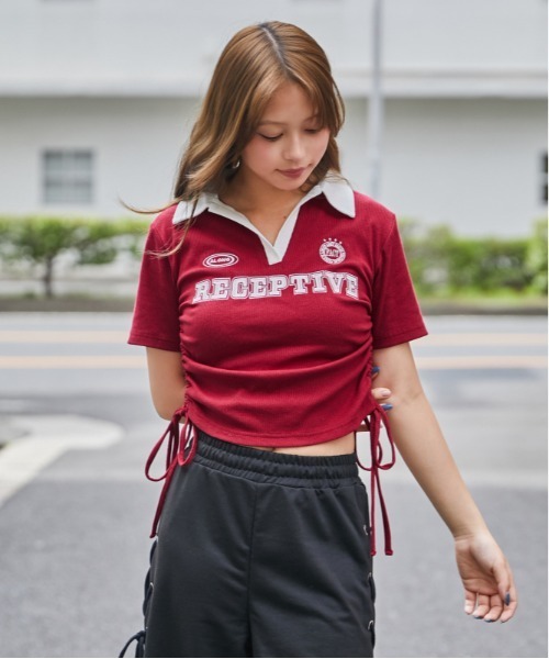 GORGE(ゴージ)の「《ドロスト・スキッパー》刺繍ロゴカットソー/ストリート×カジュアル/春夏/全3色(Tシャツ/カットソー・レディース・グレー/ブラック/レッド・F)」の1枚目の写真