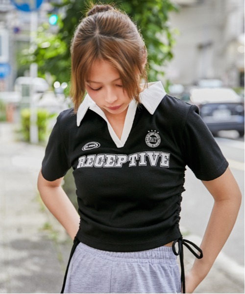 GORGE(ゴージ)の「《ドロスト・スキッパー》刺繍ロゴカットソー/ストリート×カジュアル/春夏/全3色(Tシャツ/カットソー・レディース・グレー/ブラック/レッド・F)」の4枚目の写真