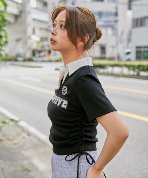 GORGE(ゴージ)の「《ドロスト・スキッパー》刺繍ロゴカットソー/ストリート×カジュアル/春夏/全3色(Tシャツ/カットソー・レディース・グレー/ブラック/レッド・F)」の8枚目の写真