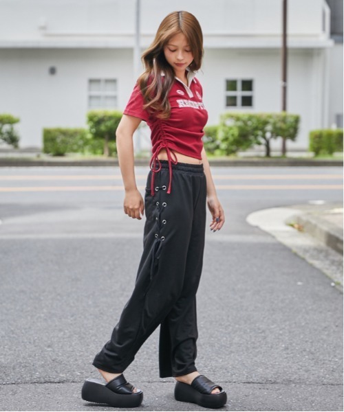 GORGE(ゴージ)の「《ドロスト・スキッパー》刺繍ロゴカットソー/ストリート×カジュアル/春夏/全3色(Tシャツ/カットソー・レディース・グレー/ブラック/レッド・F)」の11枚目の写真