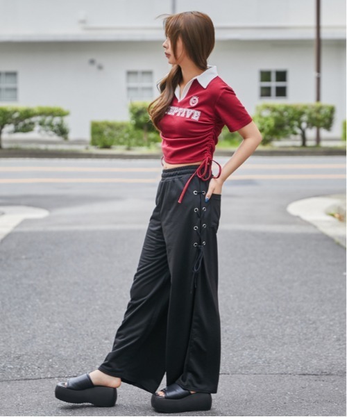 GORGE(ゴージ)の「《ドロスト・スキッパー》刺繍ロゴカットソー/ストリート×カジュアル/春夏/全3色(Tシャツ/カットソー・レディース・グレー/ブラック/レッド・F)」の12枚目の写真