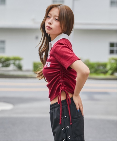 GORGE(ゴージ)の「《ドロスト・スキッパー》刺繍ロゴカットソー/ストリート×カジュアル/春夏/全3色(Tシャツ/カットソー・レディース・グレー/ブラック/レッド・F)」の13枚目の写真
