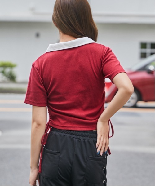 GORGE(ゴージ)の「《ドロスト・スキッパー》刺繍ロゴカットソー/ストリート×カジュアル/春夏/全3色(Tシャツ/カットソー・レディース・グレー/ブラック/レッド・F)」の14枚目の写真