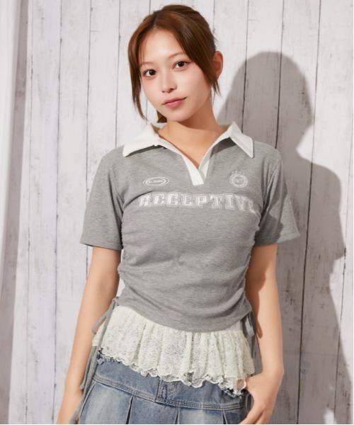 GORGE(ゴージ)の「《ドロスト・スキッパー》刺繍ロゴカットソー/ストリート×カジュアル/春夏/全3色(Tシャツ/カットソー・レディース・グレー/ブラック/レッド・F)」の16枚目の写真