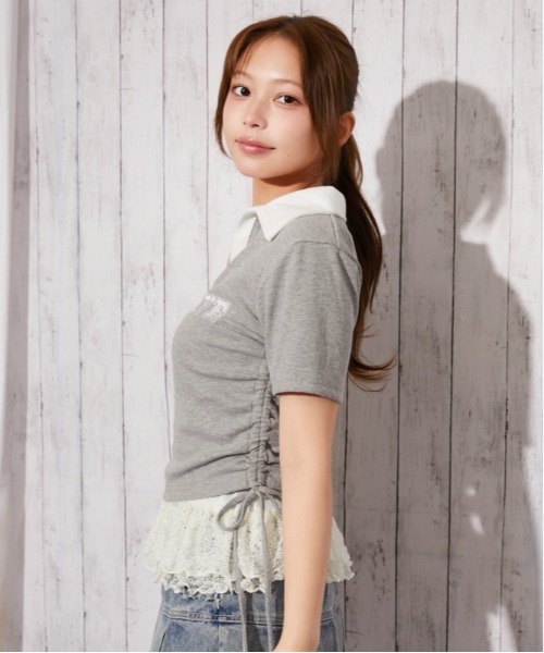 GORGE(ゴージ)の「《ドロスト・スキッパー》刺繍ロゴカットソー/ストリート×カジュアル/春夏/全3色(Tシャツ/カットソー・レディース・グレー/ブラック/レッド・F)」の17枚目の写真