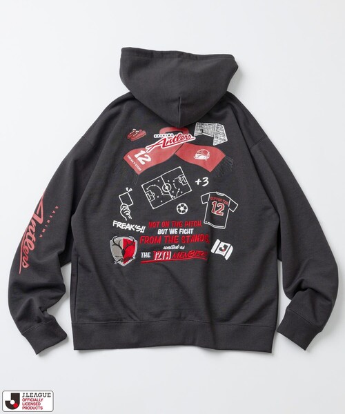 FREAK'S STORE(フリークスストア)の「J.LEAGUE × FREAK’S STORE 別注SUPPORTERS ZIP HOODIE【鹿島アントラーズ】(パーカー・メンズ・ライトグレー/チャコールグレー・SMALL)」の12枚目の写真