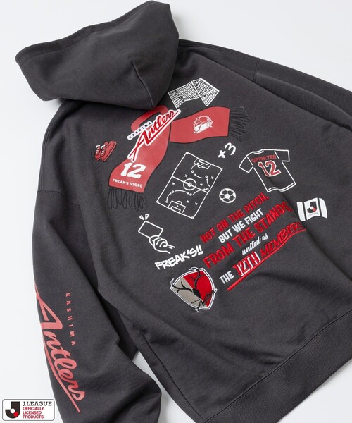 FREAK'S STORE(フリークスストア)の「J.LEAGUE × FREAK’S STORE 別注SUPPORTERS ZIP HOODIE【鹿島アントラーズ】(パーカー・メンズ・ライトグレー/チャコールグレー・SMALL)」の13枚目の写真