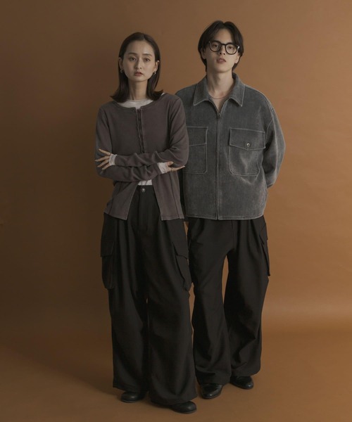SENSE OF PLACE by URBAN RESEARCH（センスオブプレイスバイアーバンリサーチ）の「【ユニセックス】ワイドカーゴパンツ（その他パンツ・メンズ・ブラウン/チャコールグレー/ブラック/オリーブ・X-SMALL/SMALL/MEDIUM/LARGE）」の9枚目の写真