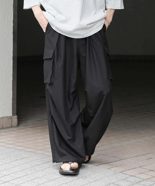 SENSE OF PLACE by URBAN RESEARCH（センスオブプレイスバイアーバンリサーチ）の「【ユニセックス】ワイドカーゴパンツ（その他パンツ・メンズ・ブラウン/チャコールグレー/ブラック/オリーブ・X-SMALL/SMALL/MEDIUM/LARGE）」の18枚目の写真