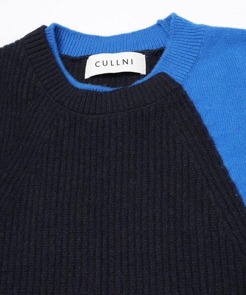 CULLNI(クルニ)の「Extra Wool Tone Switch Layered Rib Neck Knit Pullover(ニット/セーター・メンズ・レッド/ライトグレー/ダークネイビー/ブラック・1/2)」の11枚目の写真