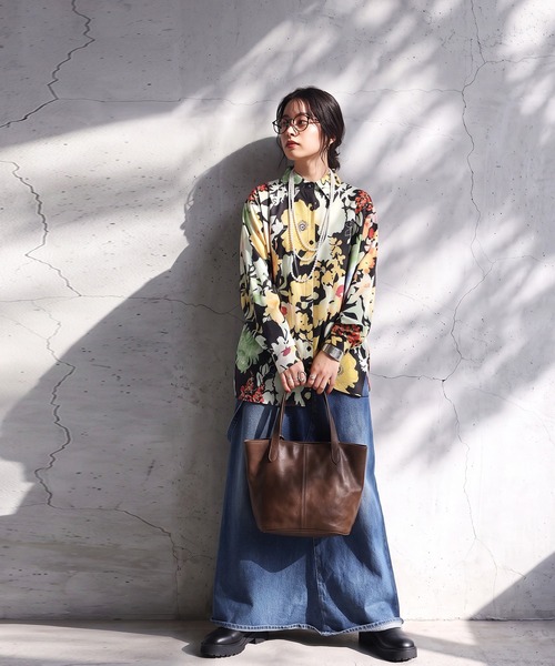 antiqua（アンティカ）の「花柄 ボタニカル柄 シャツ（シャツ/ブラウス・レディース・ブラックミックス・ONESIZE）」の7枚目の写真
