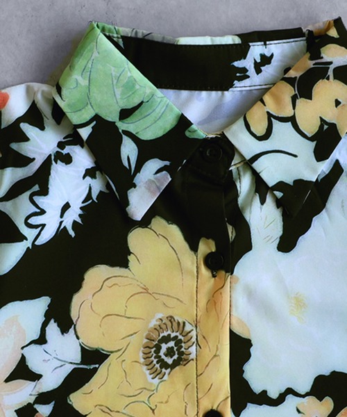 antiqua（アンティカ）の「花柄 ボタニカル柄 シャツ（シャツ/ブラウス・レディース・ブラックミックス・ONESIZE）」の9枚目の写真