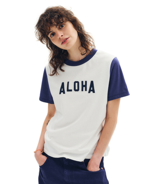 HELLO SUNRISE(ハローサンライズ)の「Aloha 2Tone Tee(W)_White(Tシャツ/カットソー・レディース・ホワイト・OS)」の2枚目の写真