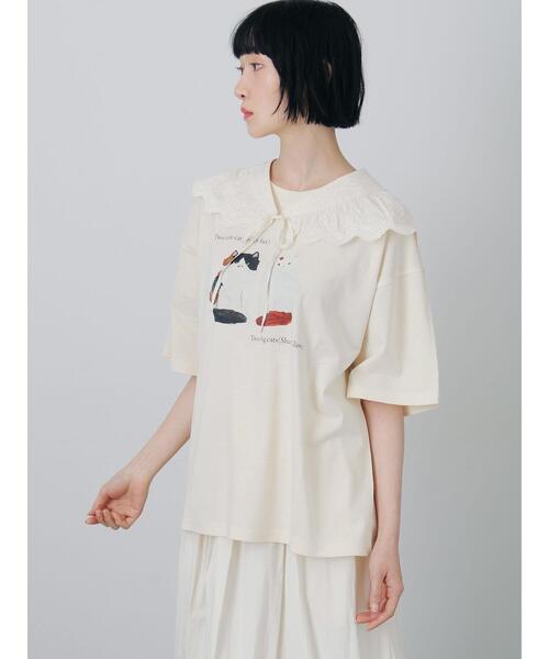 TSUHARU by Samansa Mos2(ツハルバイサマンサモスモス)の「【さて×TSUHARU】イラスト柄プリントTシャツ(Tシャツ/カットソー・レディース・ピンク/キナリ・F)」の7枚目の写真