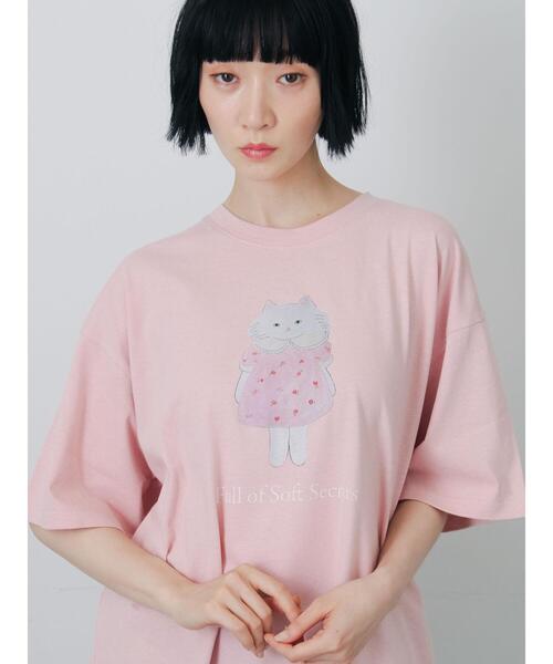 TSUHARU by Samansa Mos2(ツハルバイサマンサモスモス)の「【さて×TSUHARU】イラスト柄プリントTシャツ(Tシャツ/カットソー・レディース・ピンク/キナリ・F)」の13枚目の写真