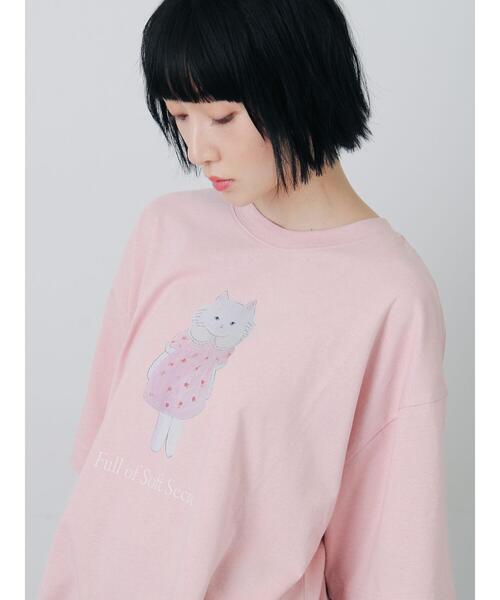 TSUHARU by Samansa Mos2(ツハルバイサマンサモスモス)の「【さて×TSUHARU】イラスト柄プリントTシャツ(Tシャツ/カットソー・レディース・ピンク/キナリ・F)」の14枚目の写真