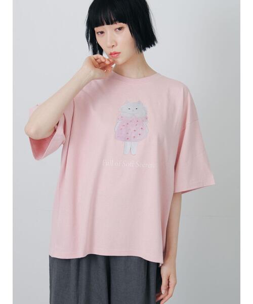 TSUHARU by Samansa Mos2(ツハルバイサマンサモスモス)の「【さて×TSUHARU】イラスト柄プリントTシャツ(Tシャツ/カットソー・レディース・ピンク/キナリ・F)」の16枚目の写真
