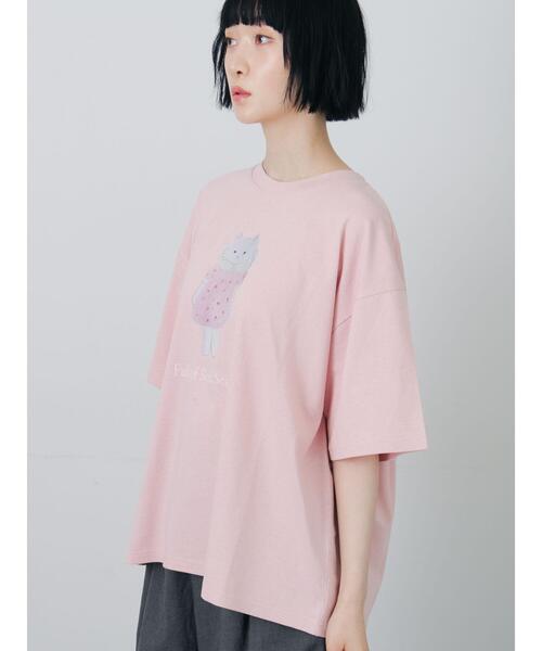 TSUHARU by Samansa Mos2(ツハルバイサマンサモスモス)の「【さて×TSUHARU】イラスト柄プリントTシャツ(Tシャツ/カットソー・レディース・ピンク/キナリ・F)」の17枚目の写真
