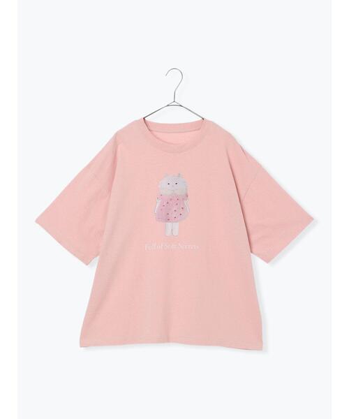 TSUHARU by Samansa Mos2(ツハルバイサマンサモスモス)の「【さて×TSUHARU】イラスト柄プリントTシャツ(Tシャツ/カットソー・レディース・ピンク/キナリ・F)」の19枚目の写真