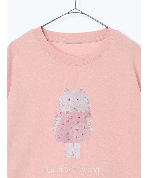 TSUHARU by Samansa Mos2(ツハルバイサマンサモスモス)の「【さて×TSUHARU】イラスト柄プリントTシャツ(Tシャツ/カットソー・レディース・ピンク/キナリ・F)」の21枚目の写真