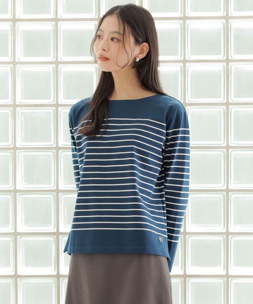 J.PRESS Ladies(J.プレス レディス)の「バスクボーダー カットソー(Tシャツ/カットソー・レディース・ベージュ系1/グレー系1/ピーコックグリーン系1・SMALL)」の3枚目の写真