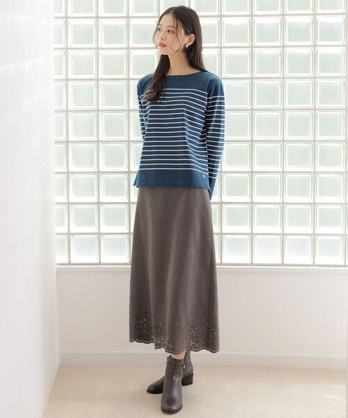 J.PRESS Ladies(J.プレス レディス)の「バスクボーダー カットソー(Tシャツ/カットソー・レディース・ベージュ系1/グレー系1/ピーコックグリーン系1・SMALL)」の4枚目の写真