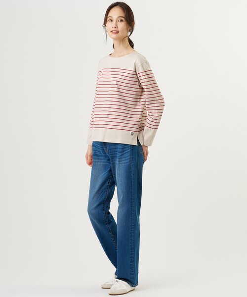 J.PRESS Ladies(J.プレス レディス)の「バスクボーダー カットソー(Tシャツ/カットソー・レディース・ベージュ系1/グレー系1/ピーコックグリーン系1・SMALL)」の12枚目の写真